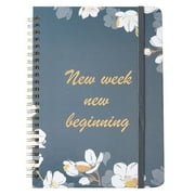 Day Large Planner, Daily, Weekly \u0026 Monthly, Retro Floral - Appointment Book , Twin-Ring Binding, Notes Pages - School \u0026 Work Planner - style:style 1;